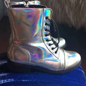Holographic combat boots